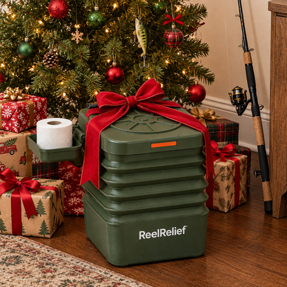 ReelRelief wrapped as a Christmas gift for a fisherman