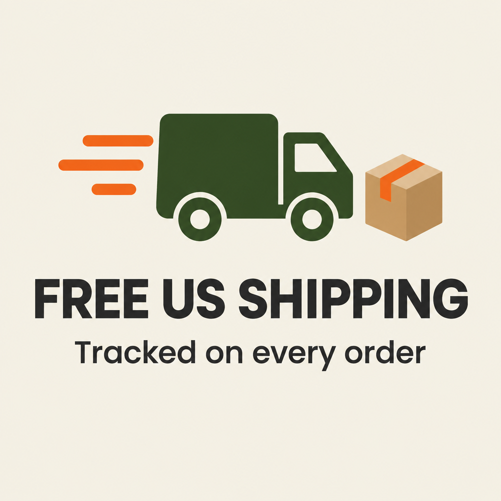 Free US shipping, tracked on every order